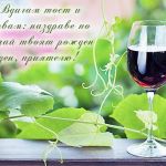 Вдигам тост и казвам: наздраве по случай твоят рожден ден, приятелю!